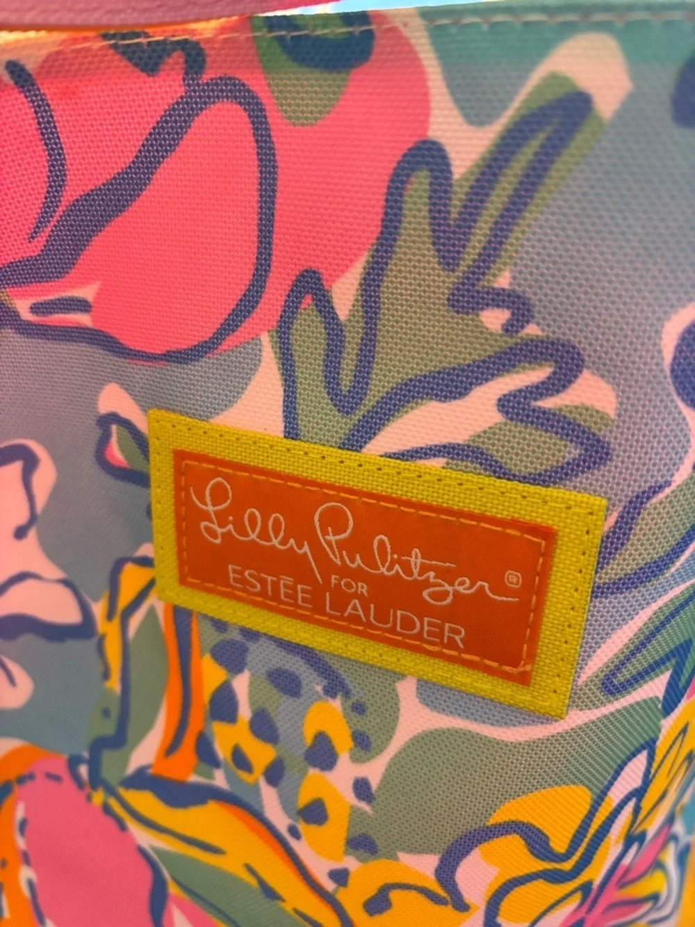 Lily Pulitzer este lauder Floral Canvas Tote – Blue/Pink never used